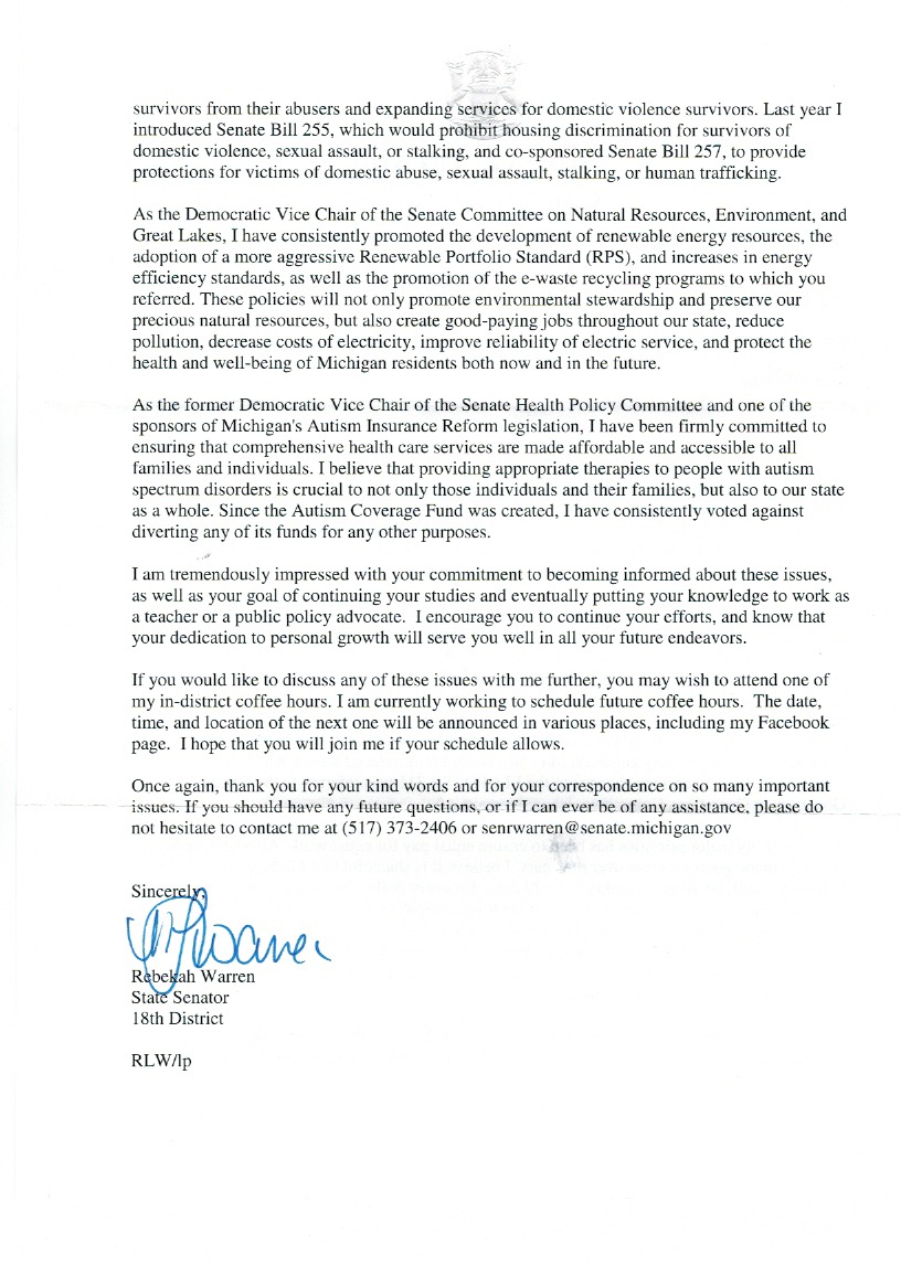 Michigan State Senator: Leadership and Legislation Updates Revealed